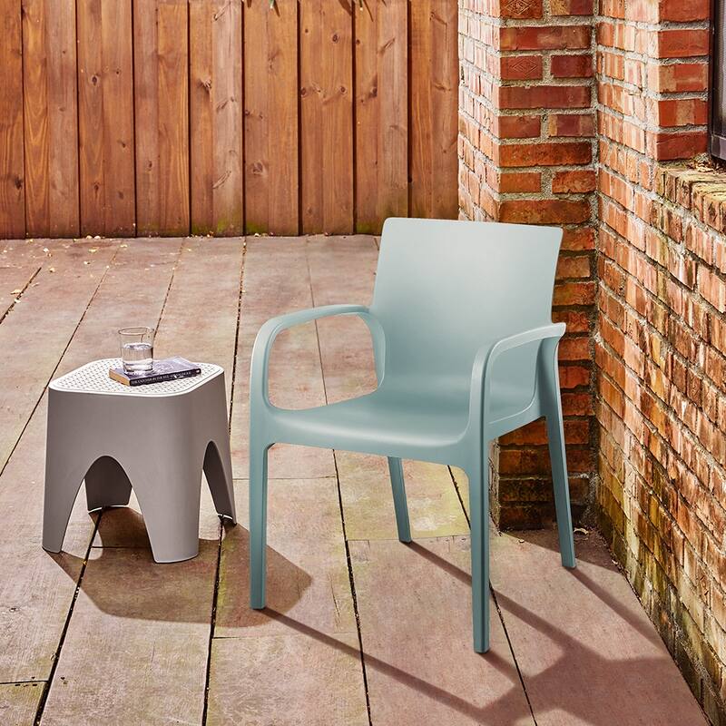 Alissa Resin Stackable All-Weather Dining Armchair, Set of 2