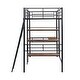preview thumbnail 9 of 28, Modern Style Multifunctional Wood Loft Bed Frame with Built-in Desk and Shelves,Twin