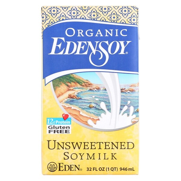 Eden Foods Organic Unsweetened Soymilk - Case of 12 - 32 FL oz.