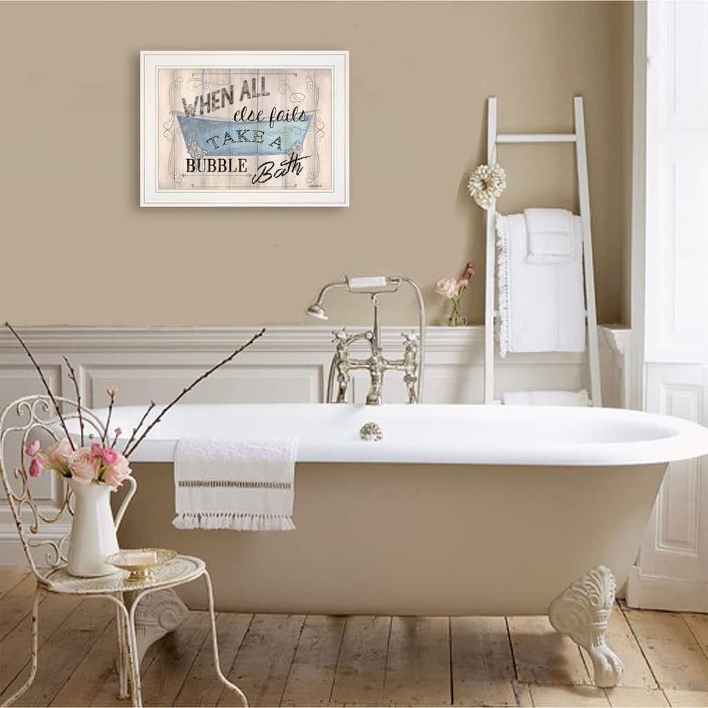TrendyDecor4U Contemporary "Bathroom Humor" Framed Print Wall Art by Debbie DeWitt