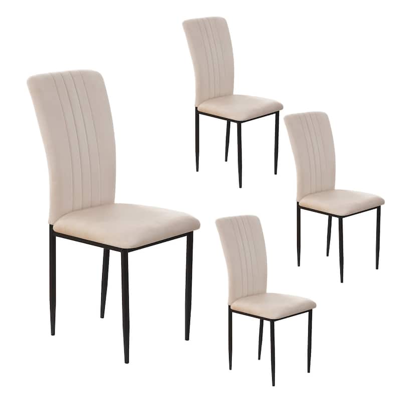 16.1" Velvet Upholstered Chairs with Metal Legs, Set of 4