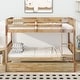preview thumbnail 4 of 16, Twin Over Twin Rubber Wood Bunk Bed with Trundle, Convertible into 2 Twin Size Beds