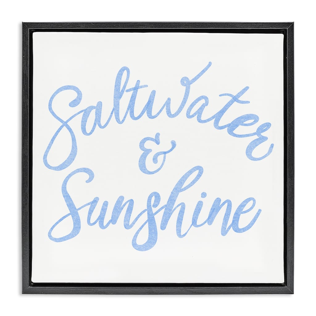 Stupell Minimal Saltwater & Sunshine Framed Floater Canvas Wall Art Design By SunDance Group