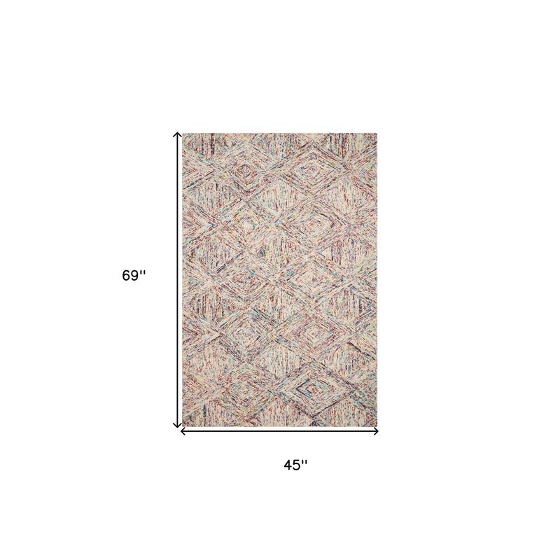 Cikoy Power Loomed Geometric Modern Soft Area Rug By HomeRoots - 69' X '45' X '0.5