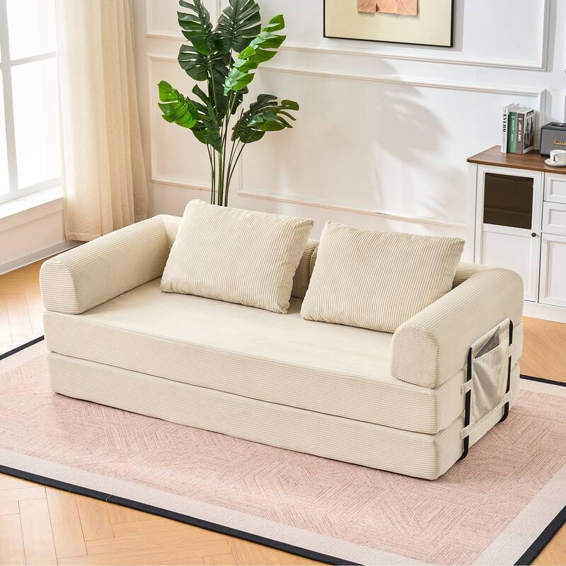 Folding Sofa Sleeper with Armrests, Sofa Bed Convertible Sofa Bed Floor Sofa Bed with Foldable Armrests