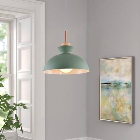 1 - Light Modern Metal 11.02" Bowl Dome Island Pendant Light