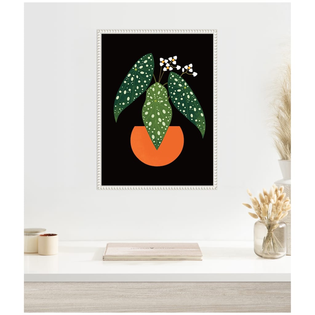 Kate and Laurel Sylvie Polka Dot Begonia Framed Canvas by Amber Leaders