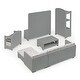 preview thumbnail 6 of 5, Badger Basket Media Room Furniture Set for 18 inch Dolls - Gray/White