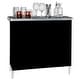 preview thumbnail 1 of 1, Trademark Innovations 39"L x 15"W x 35"H Portable Bar Table with Skirt and Carrying Case Black