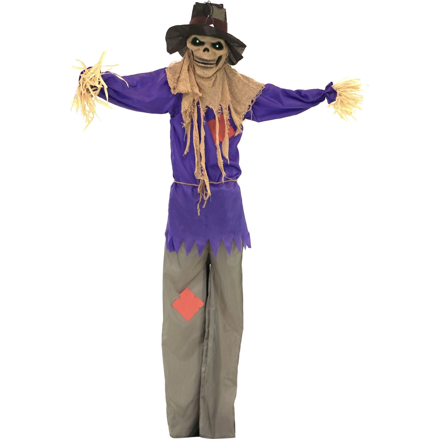 Haunted Hill Farm Life-Size 6.0-Ft. Poseable Scarecrow with Lights and Sound, Indoor or Covered Outdoor Halloween Decoration