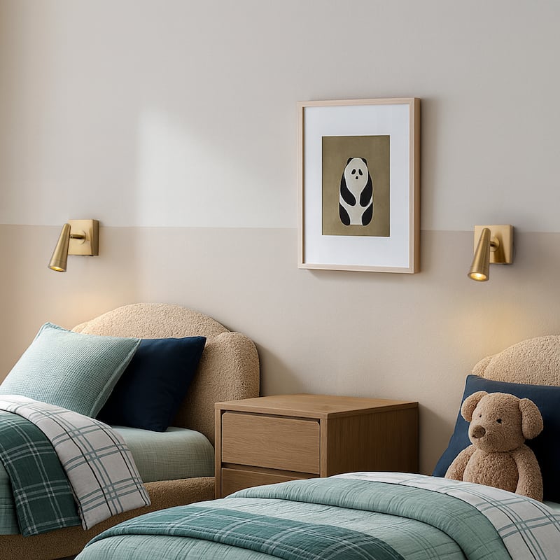 Rechargeable Cordless Wall Sconce LED Brass Spot Light with Remote and Touch Dimming Adjustable Head Accent Light for Bedroom