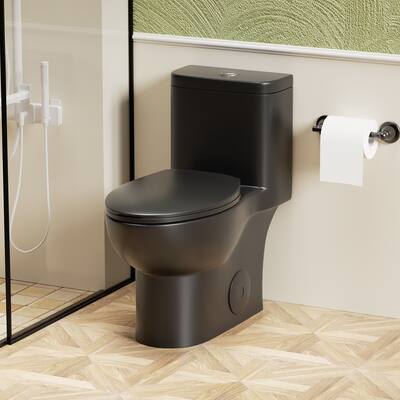 1.1/1.6 GPF Tornado Flush One-Piece Toilet with Comfort Chair Seat ADA Height 17", Powerful & Quiet Dual Flush Modern Toilet