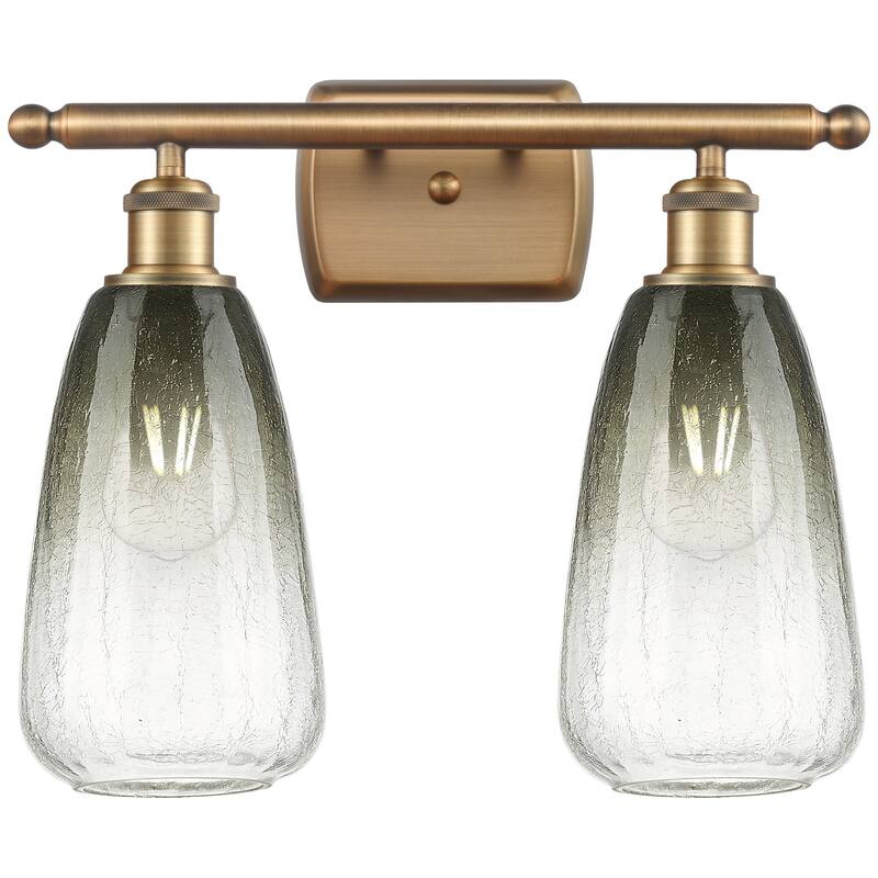 Innovations Lighting 516-2W-14-16 Brookhaven Almond Vanity Brookhaven - Brushed Brass / Slate