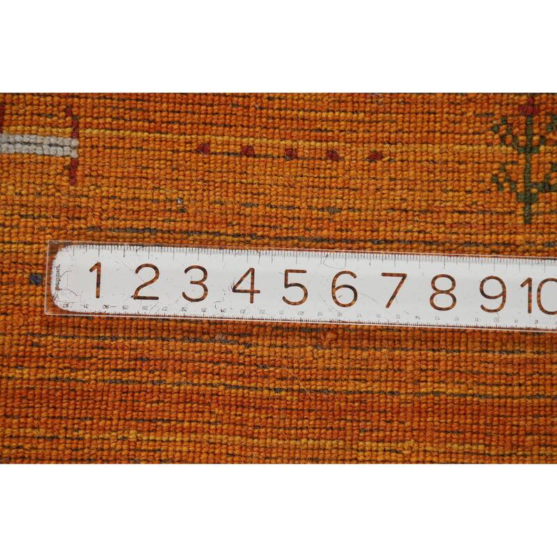 Hand Knotted Oriental 100% Wool Carpet Tribal Tribal Oranges & Rust Gabbeh Area Rug - 7' 6'' X 5' 1''