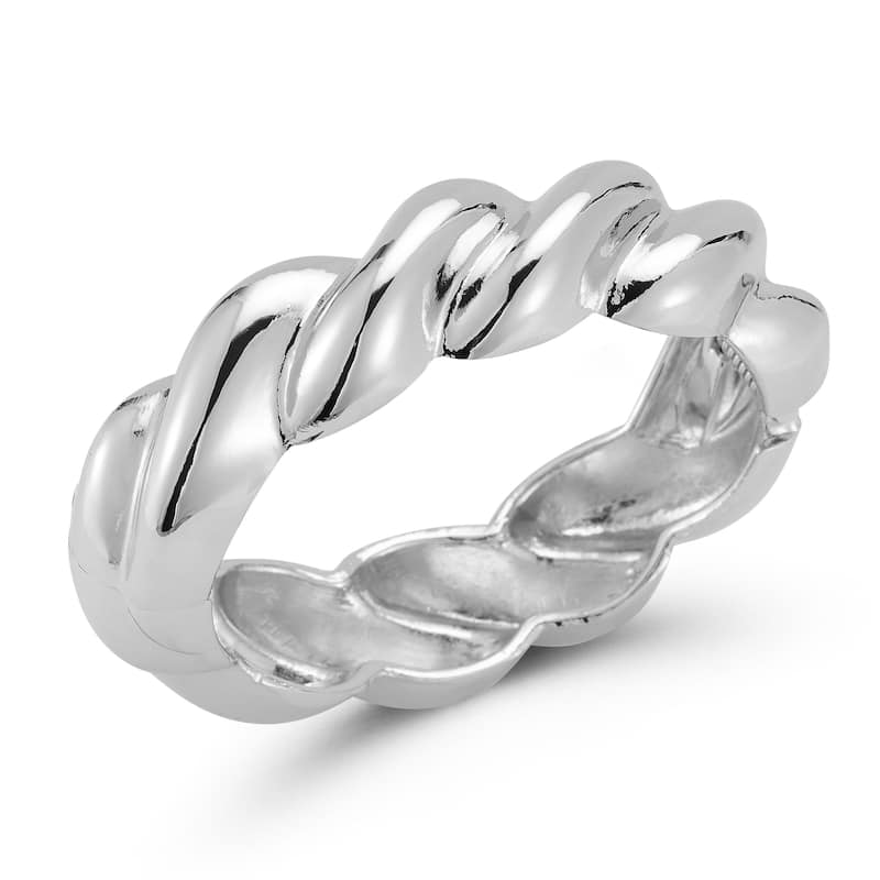 Chloe & Madison Bold Twist Bangle Bracelet - Silver