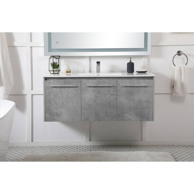 Mosaic 40 - 48 Inch Single Bathroom Vanity - Concrete Grey - 48 Inches