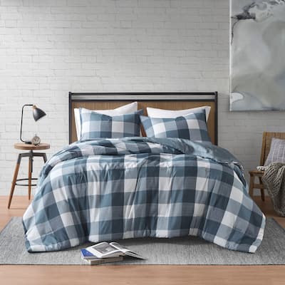 Chelsea Square Micah Farmhouse Lightweight Plaid Check Comforter Set
