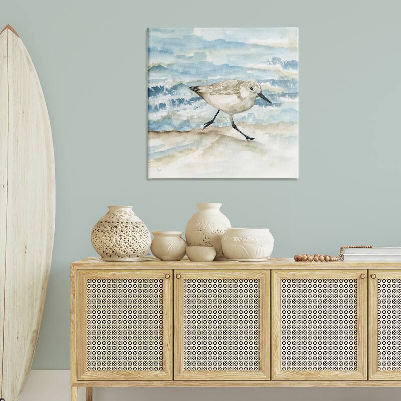 Stupell Sandpiper Striding Shore Canvas Wall Art Design By Nan