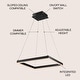 preview thumbnail 12 of 19, Nero Square Contemporary Modern Metal Integrated LED Chandelier, Black by JONATHAN Y