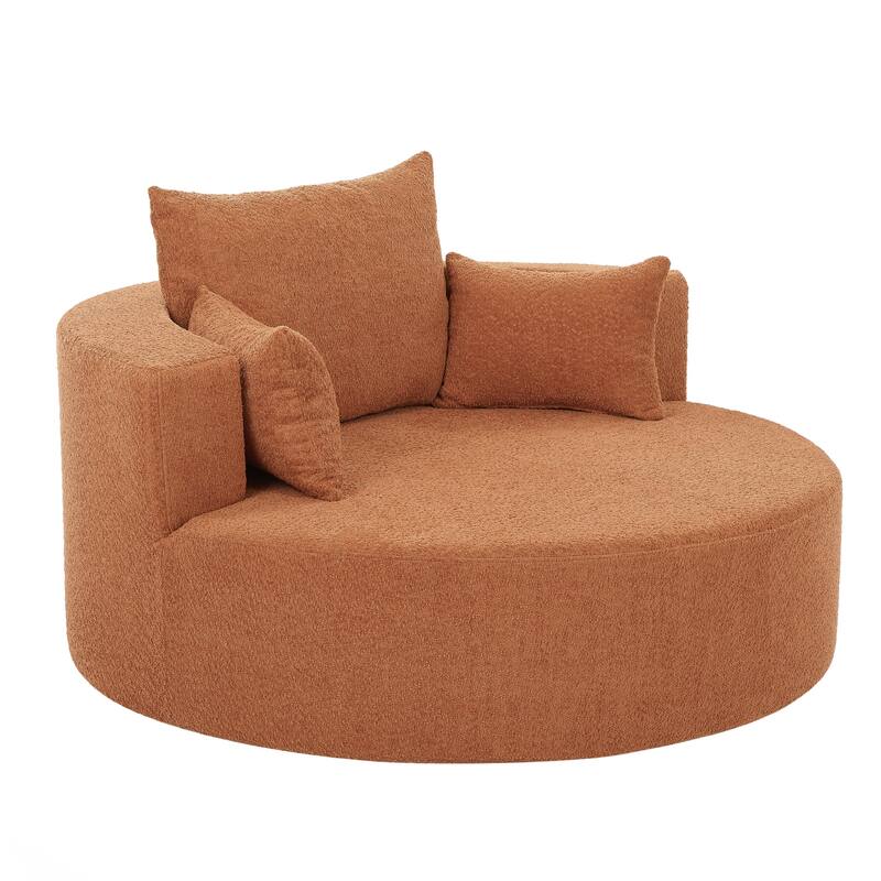 360° Swivel Chair Accent Barrel Chair Swivel Round Sofa Chair with 3 Removable Pillows for Living Room, Bedroom