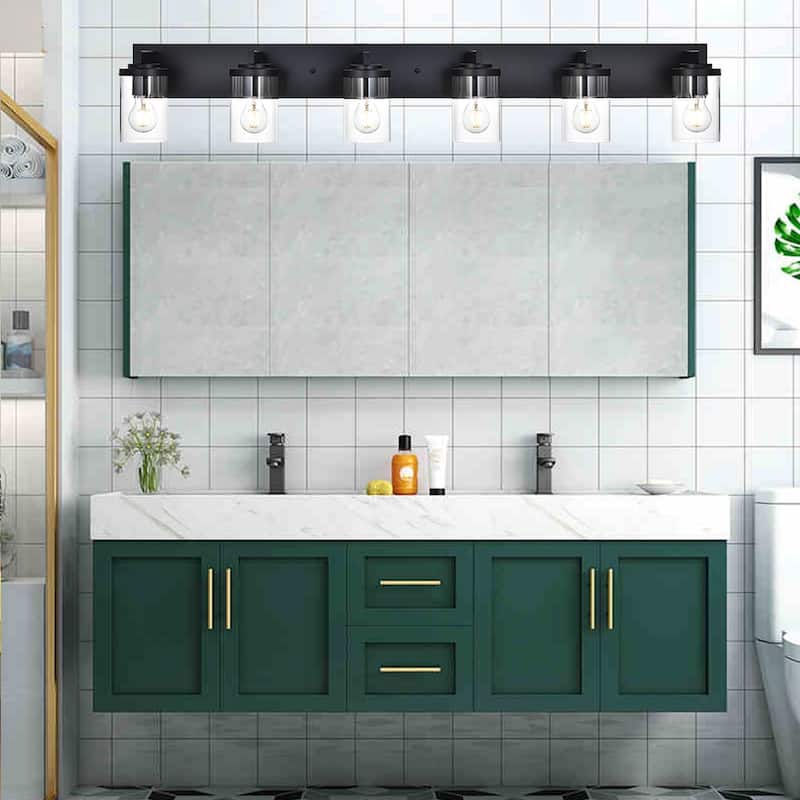 Farmhouse Vanity Lights with Clear Glass Shade