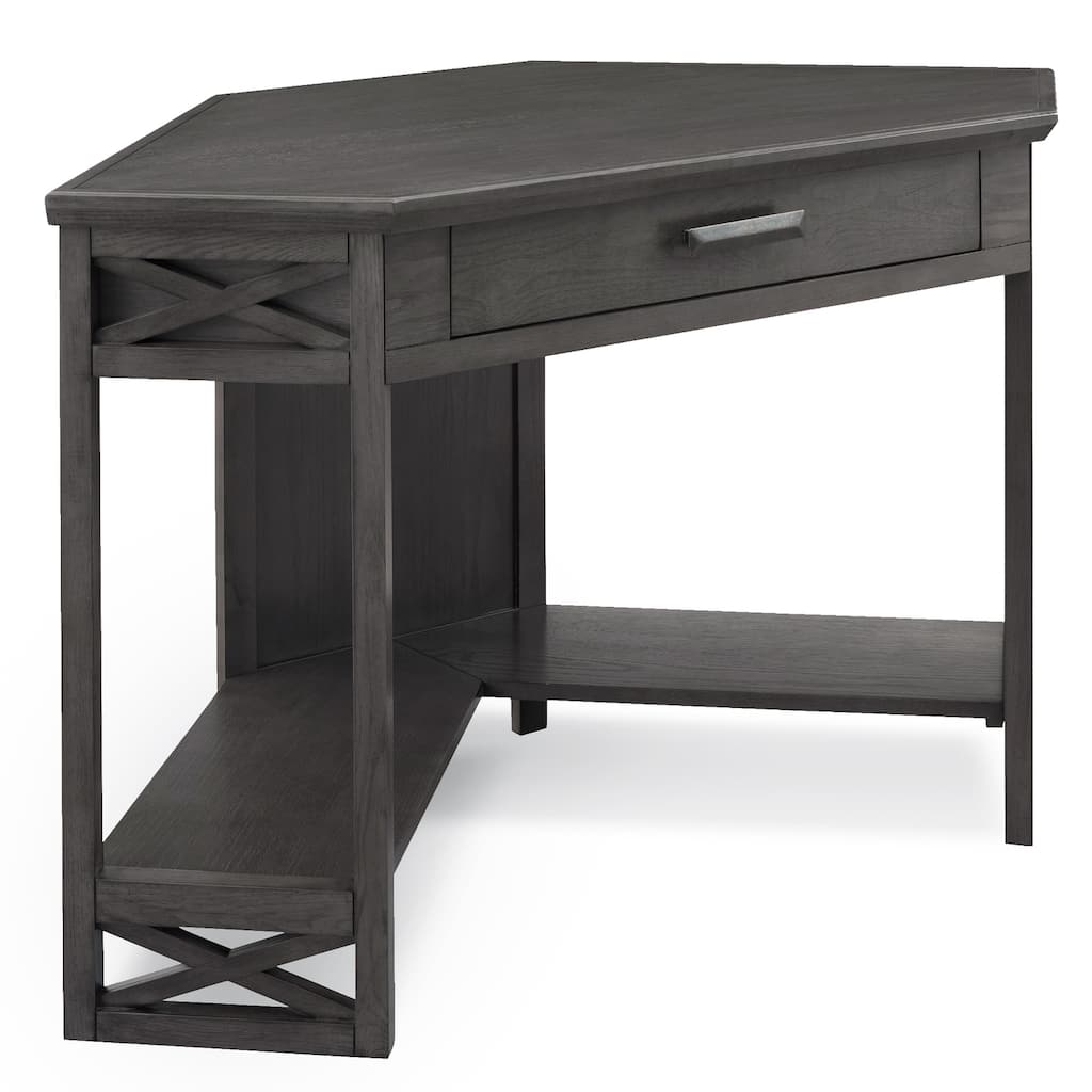 Boho Computer Desk with Drawer - Oak Finish Writing Table, 48" L x 24" W - Modern Office Desk