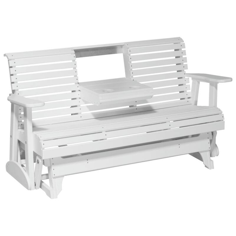 Poly Lumber Plain Rollback Patio Glider - 5' - White