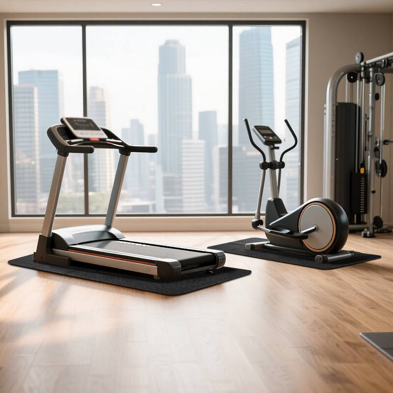 Heavy-Duty Treadmill Mat for Carpet & Hard Floors Thick High-Density PVC - 36.03 x 71.65 in