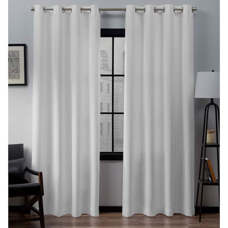 ATI Home Loha Linen Grommet Top Curtain Panel Pair - 54x120 - Winter White