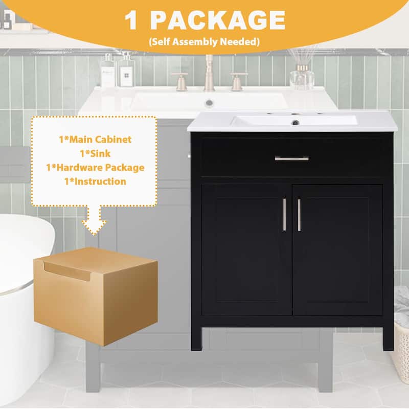 30-Inch Bathroom Vanity with Ceramic Sink
