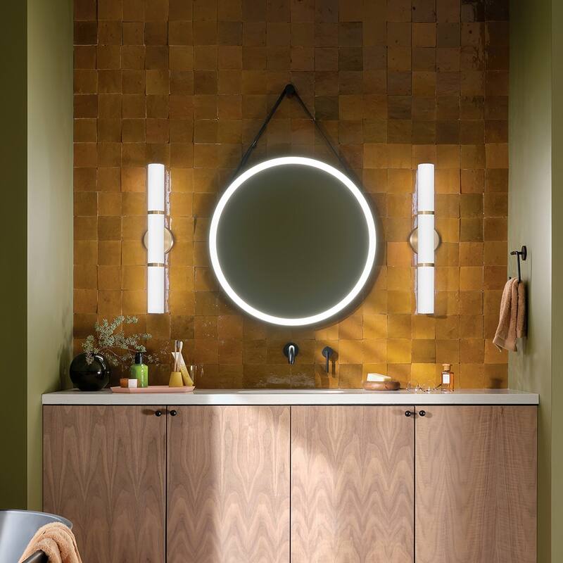 Kichler Lighting Rosh 24.25" Bath Bar Medium LED with White Glass in Champagne Bronze