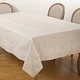 preview thumbnail 2 of 4, Embroidered Swirl Design Natural Linen Blend Tablecloth