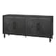 Carved Floral Door Large Storage Cabinet with Metal Handle for Living Room, Kitchen, Entryway