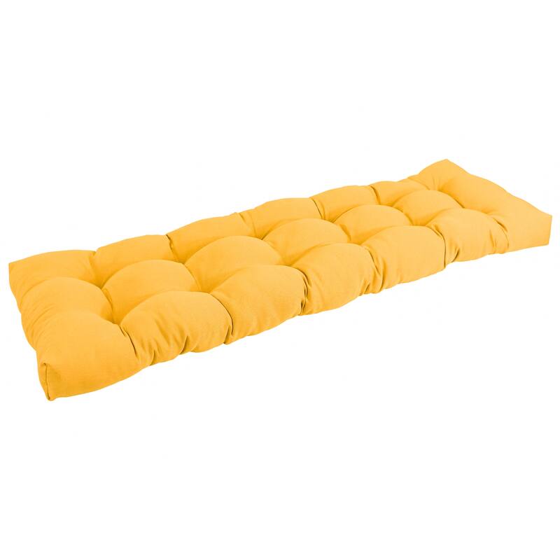 Solid Twill Tufted Indoor Bench Cushion (Multiple widths from 42 to 60 inch) - 55" wide - Sunset