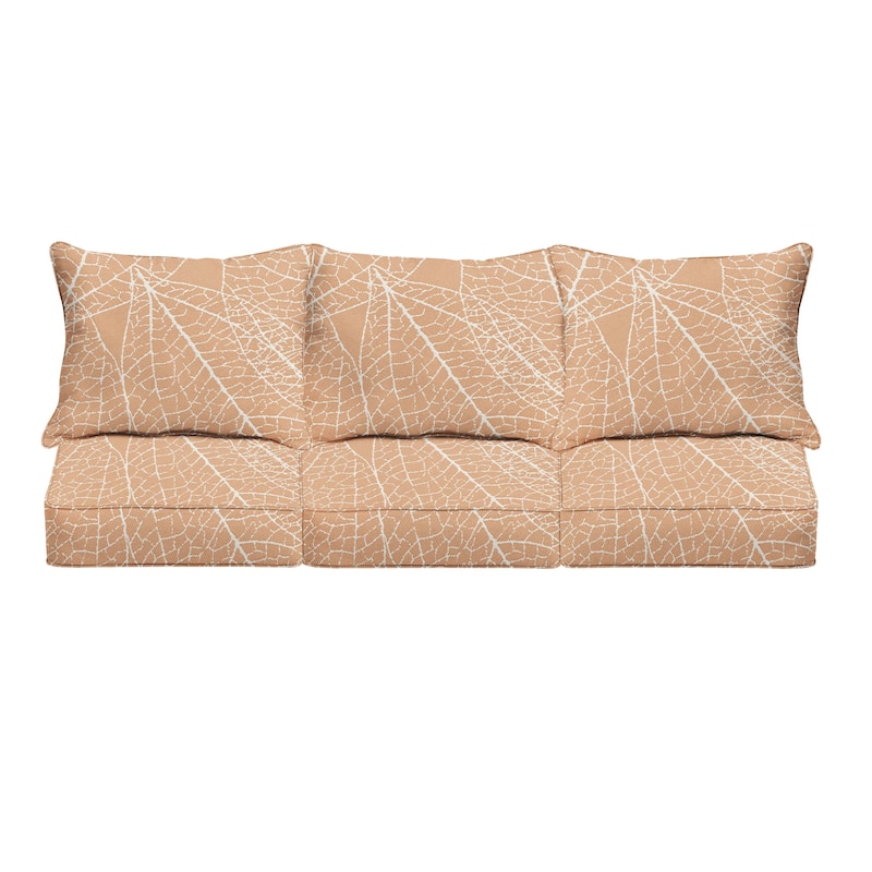Sorra Home Outdura Laurel Sorbet Indoor/Outdoor Corded Pillow and Cushion Sofa Set