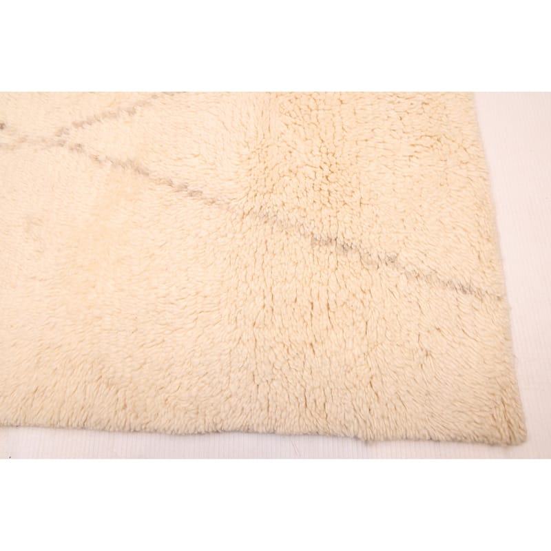 ECARPETGALLERY Hand-knotted Tangier Cream Wool Rug - 5'4 x 7'7