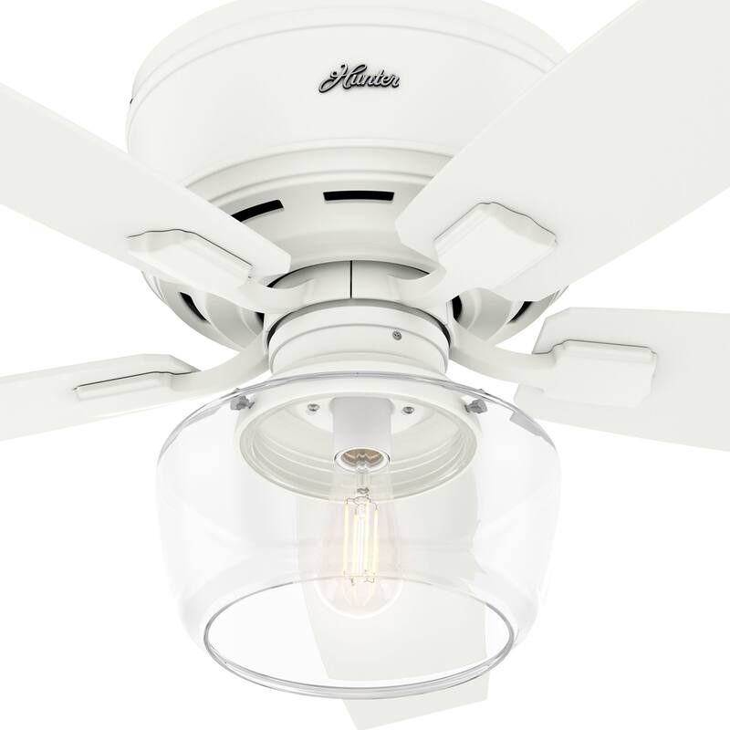 Hunter 52" Bennett Low Profile Ceiling Fan with Globe LED Light Kit and Handheld Remote