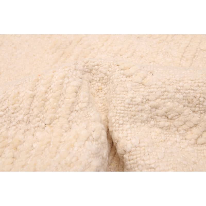 ECARPETGALLERY Hand-knotted Looma Cream Wool Rug - 8'0 x 10'1