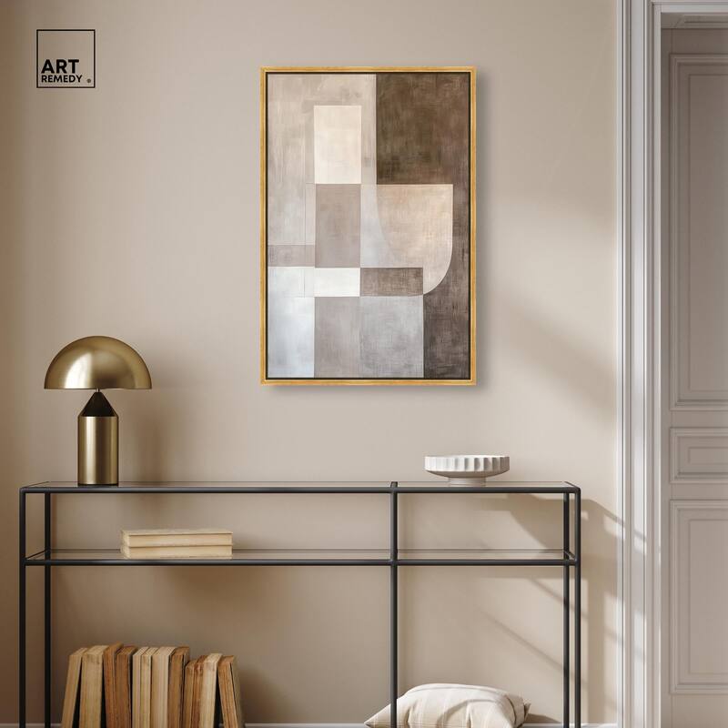 Neutral Tone Blocks I Canvas by Art Remedy