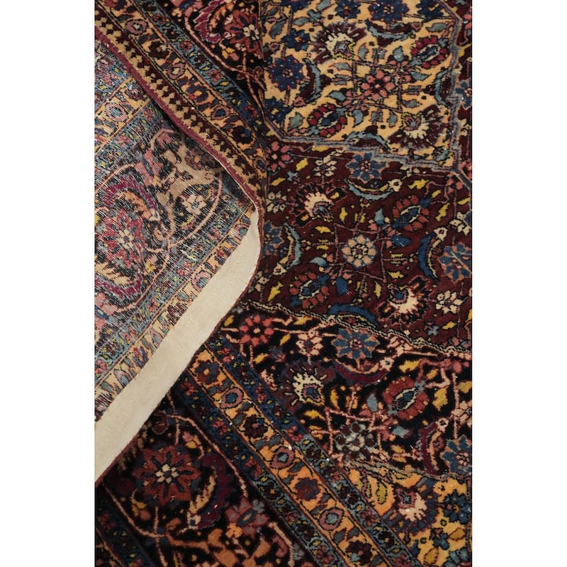 Hand Knotted Oriental 100% Wool Carpet Traditional Floral Red Mashad Area Rug - 5' 9'' X 4' 4''
