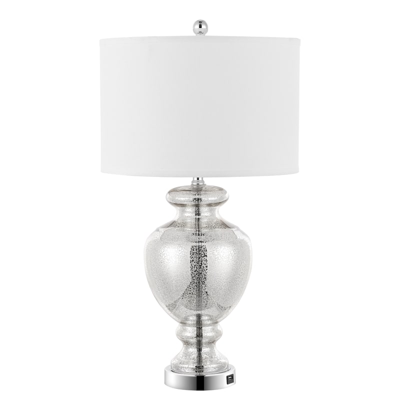 SAFAVIEH Lighting Montana 28 Inch Turquoise Glass Table Lamp (Set of 2)