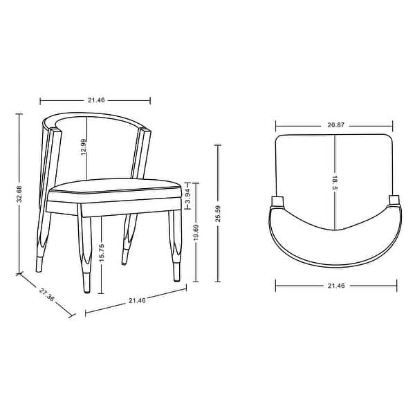 Manhattan Comfort Ola Chenille Wood Dining Chair