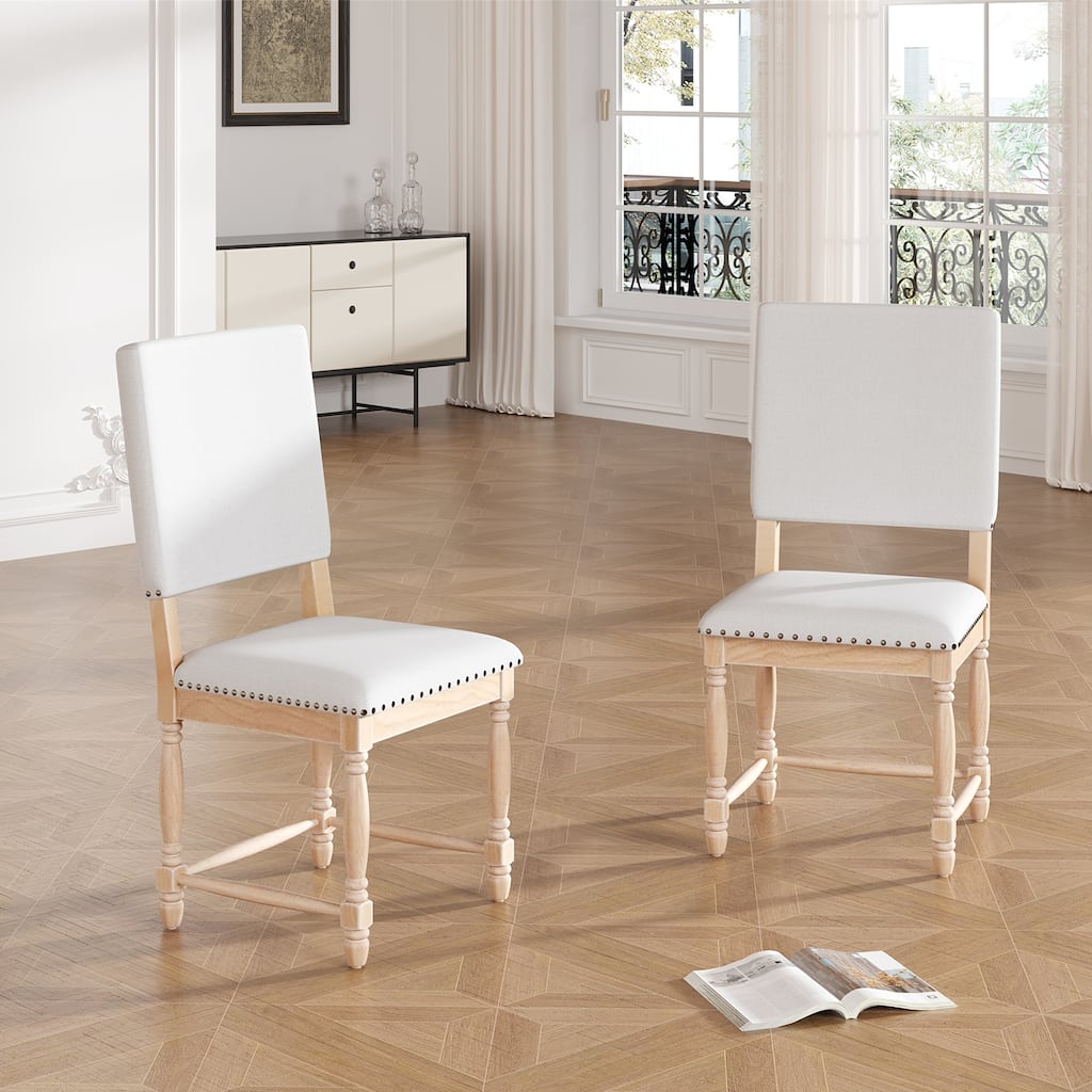 Vintage Traditional 2-Piece Upholstered Dining Chairs