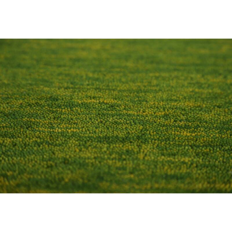 Green Gabbeh Area Rug Hand-Knotted Wool Carpet - 5'3" x 7'7"