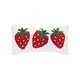 preview thumbnail 1 of 2, Strawberry Trio Mini Hooked Spring & Summer Accent Pillow, 6" x 12"