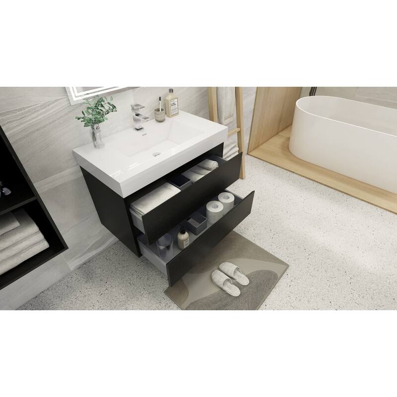 Baillie 42'' Wall-Mounted Vanity with Reinforced Acrylic Sink