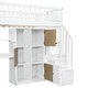 preview thumbnail 14 of 31, Twin Size Loft Bed with Bulit-in Desk, LED Light and Storage Staircase, Wooden Loft Bedframe with Storage Shelves and Cabinets
