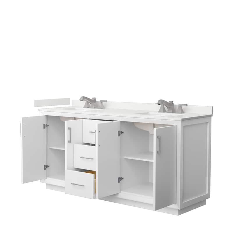 Strada 72-inch Double Vanity, Quartz Top