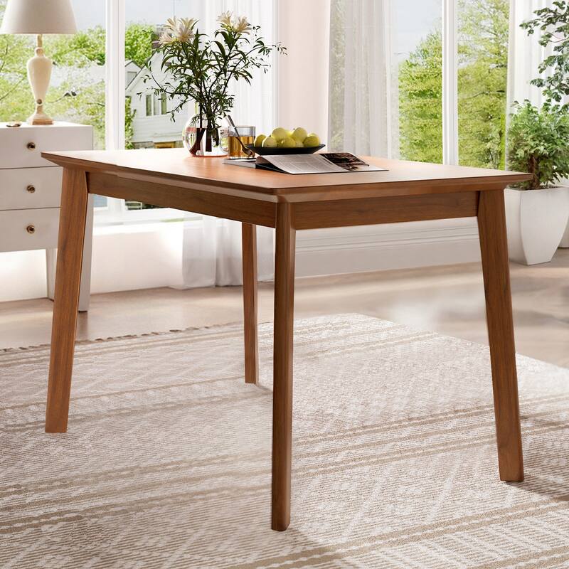 47 Inch Mid Century Modern Dining Table, Solid Wood Kitchen & Dining Room Table for 4, Minimalist Table for Dining Room