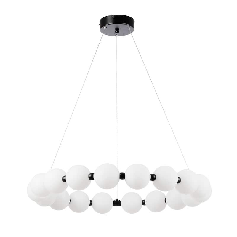 29.5" Wide Black Circular Orbit LED Integrated Chandelier